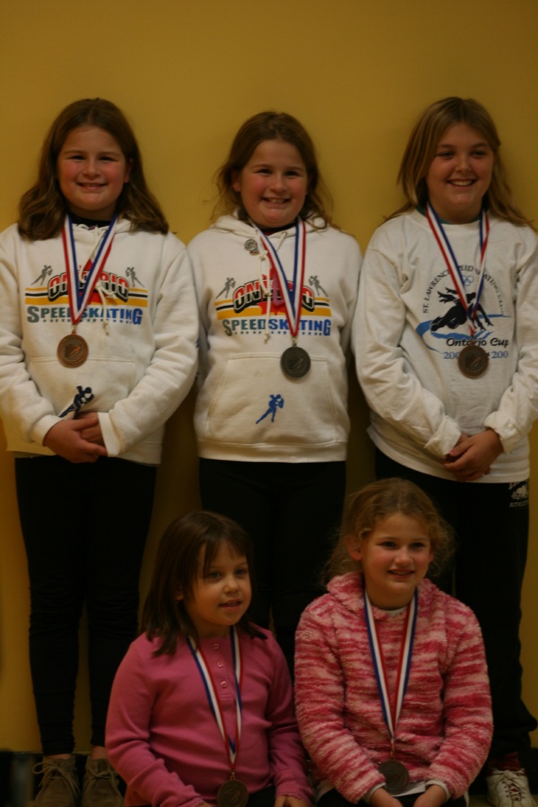 Medal winners from the St Lawrence Speed Skating Club